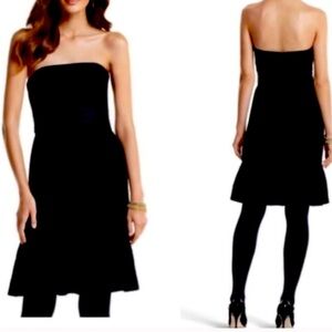 WHBM Black Strapless Lace with Pleated Cummerbund Cocktail Dress, size 00